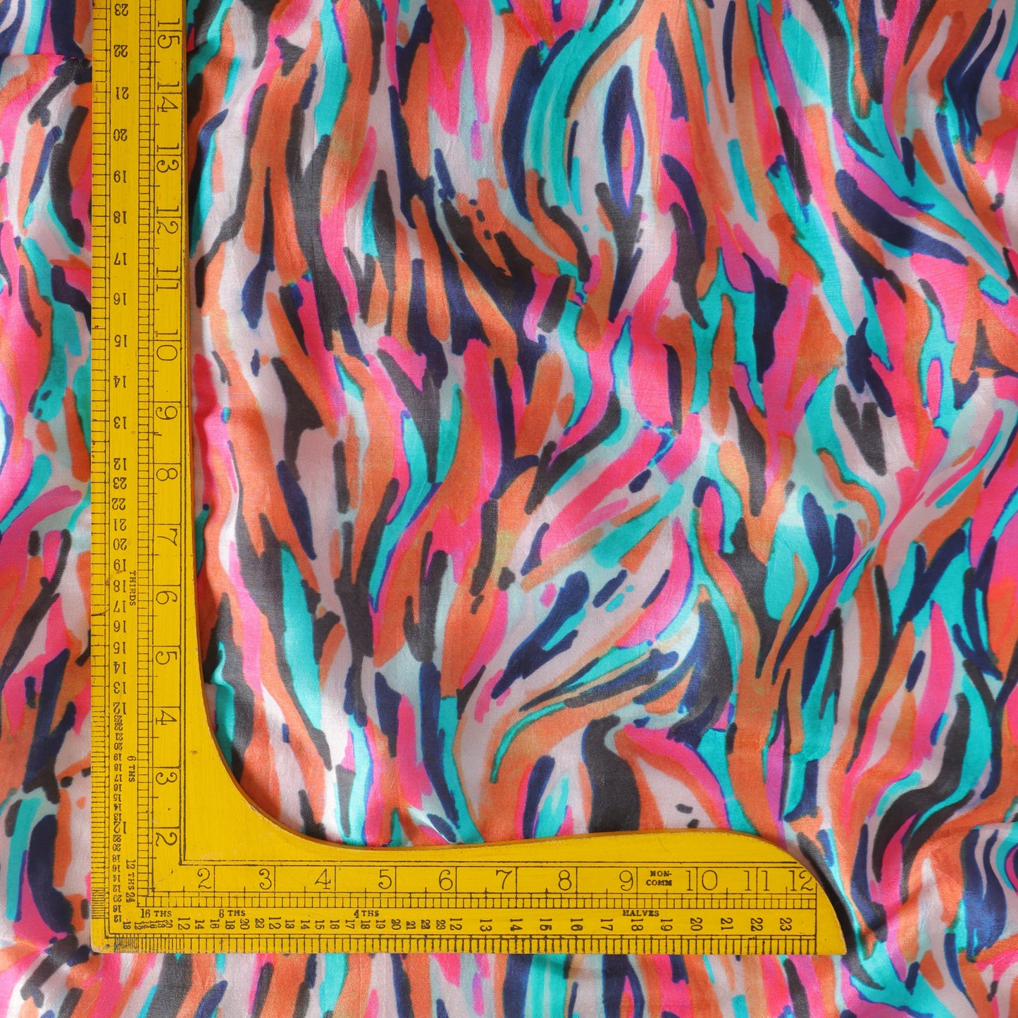 Pure Russian Silk Abstarct Pattern Printed Fabric