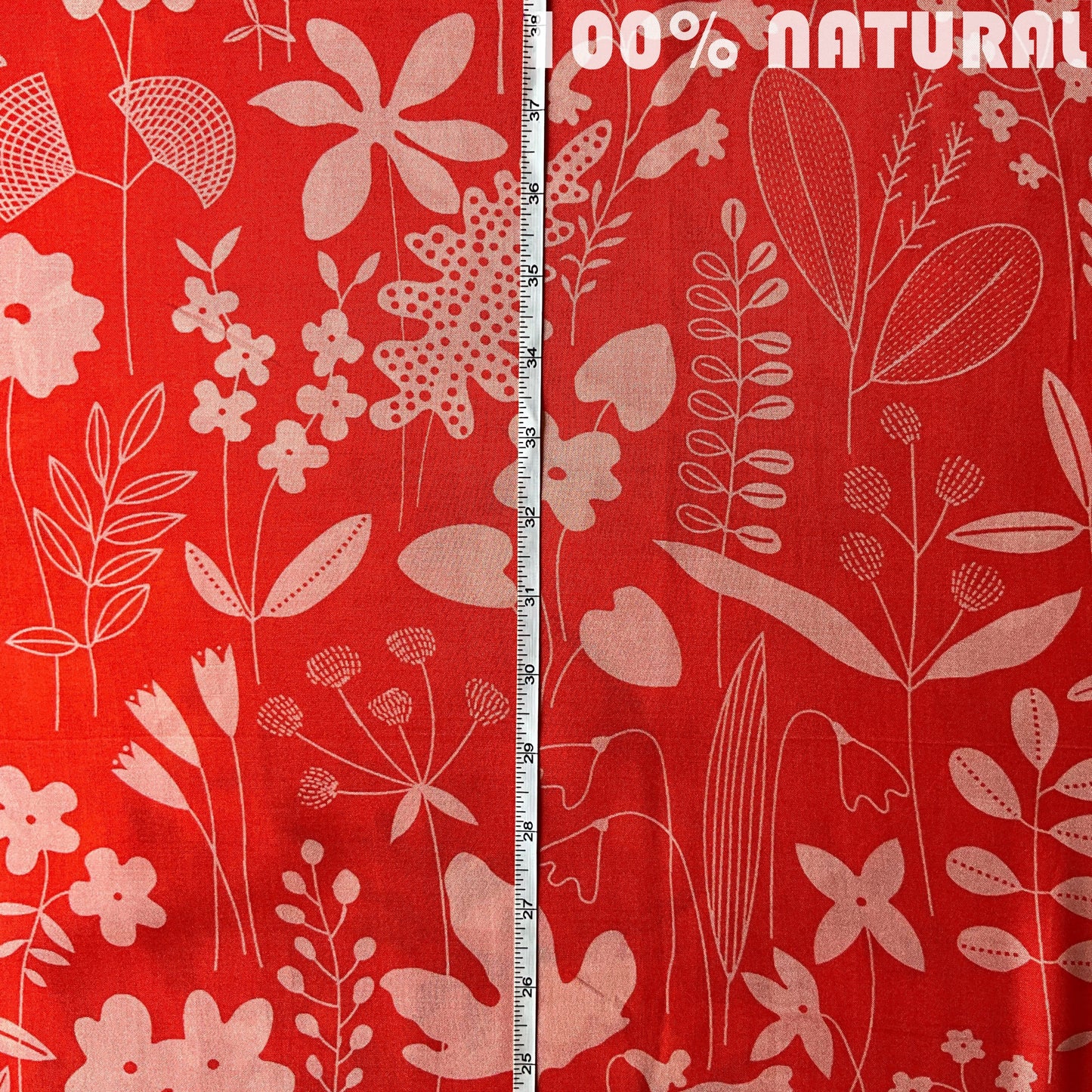Terracotta Bloom pattern print, viscose muslin fabric