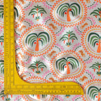 Pure Russian Silk Tropical Palm Medallion Pattern Printed Fabric