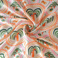 Pure Russian Silk Tropical Palm Medallion Pattern Printed Fabric