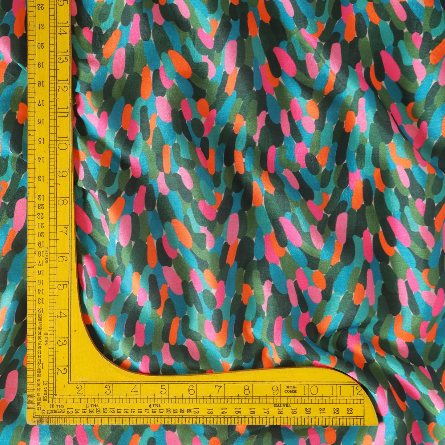 Pure Russian Silk Abstarct Pattern Printed Fabric