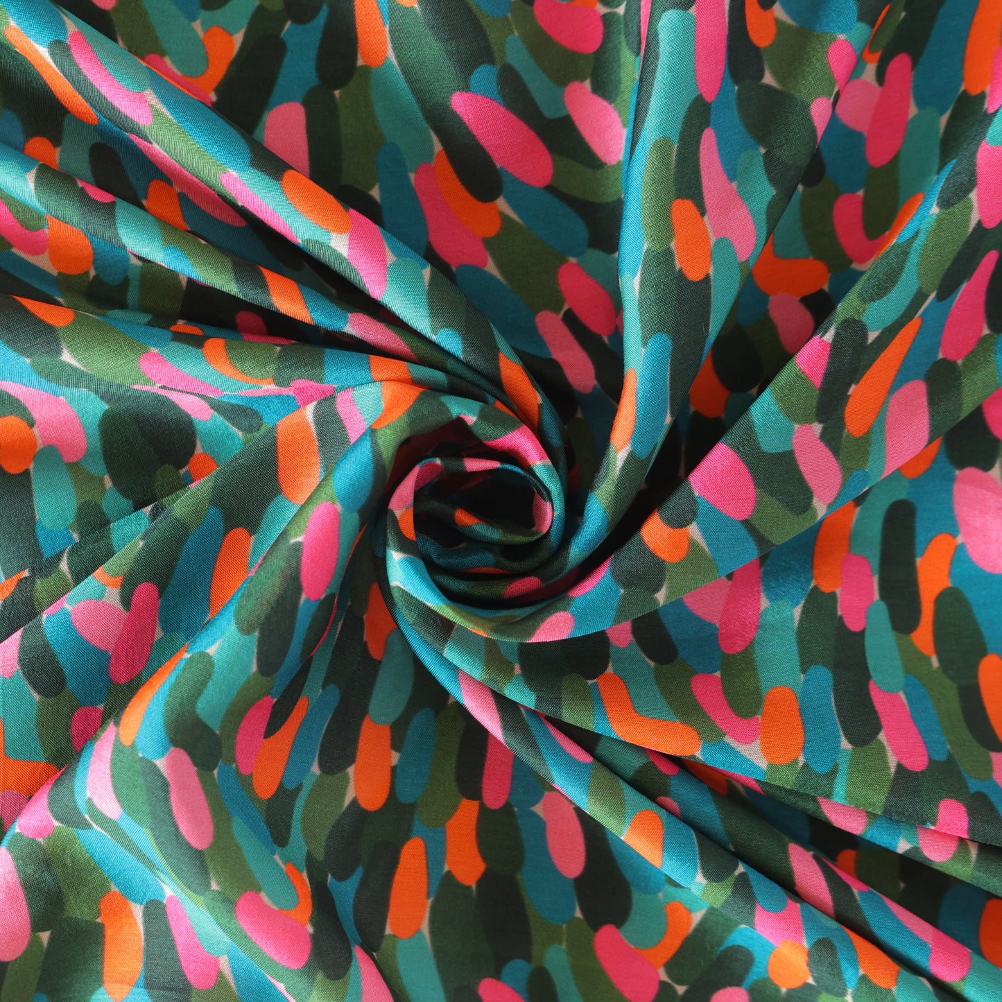 Pure Russian Silk Abstarct Pattern Printed Fabric
