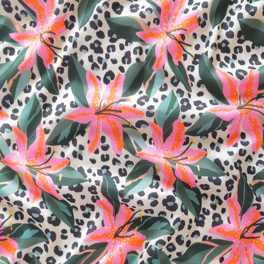 Pure Russian Silk Floral Pattern Printed Fabric