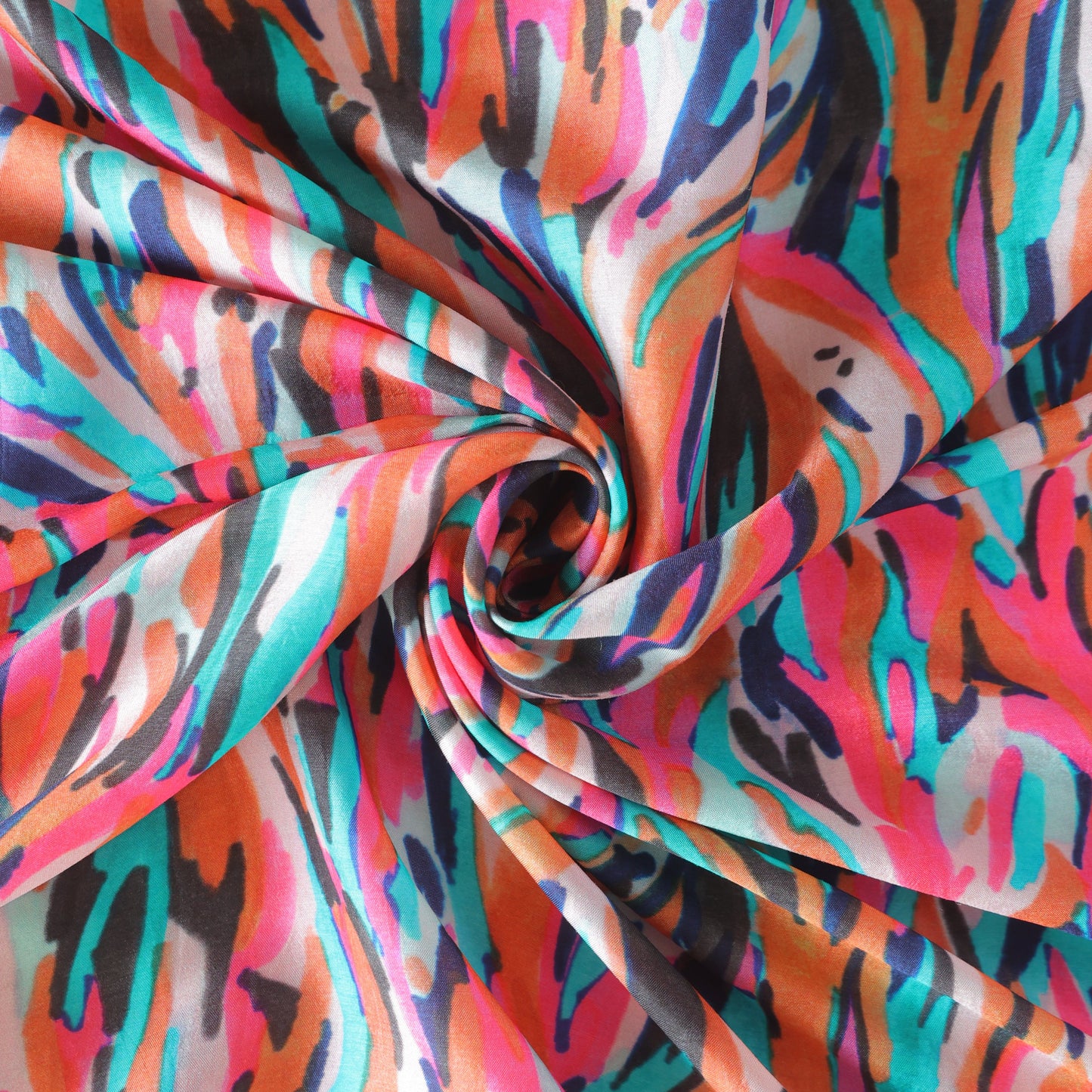 Pure Russian Silk Abstarct Pattern Printed Fabric