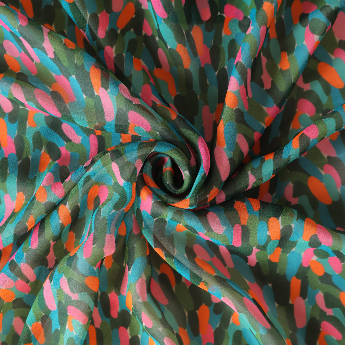 Pure Georgette Abstarct Pattern Printed Fabric
