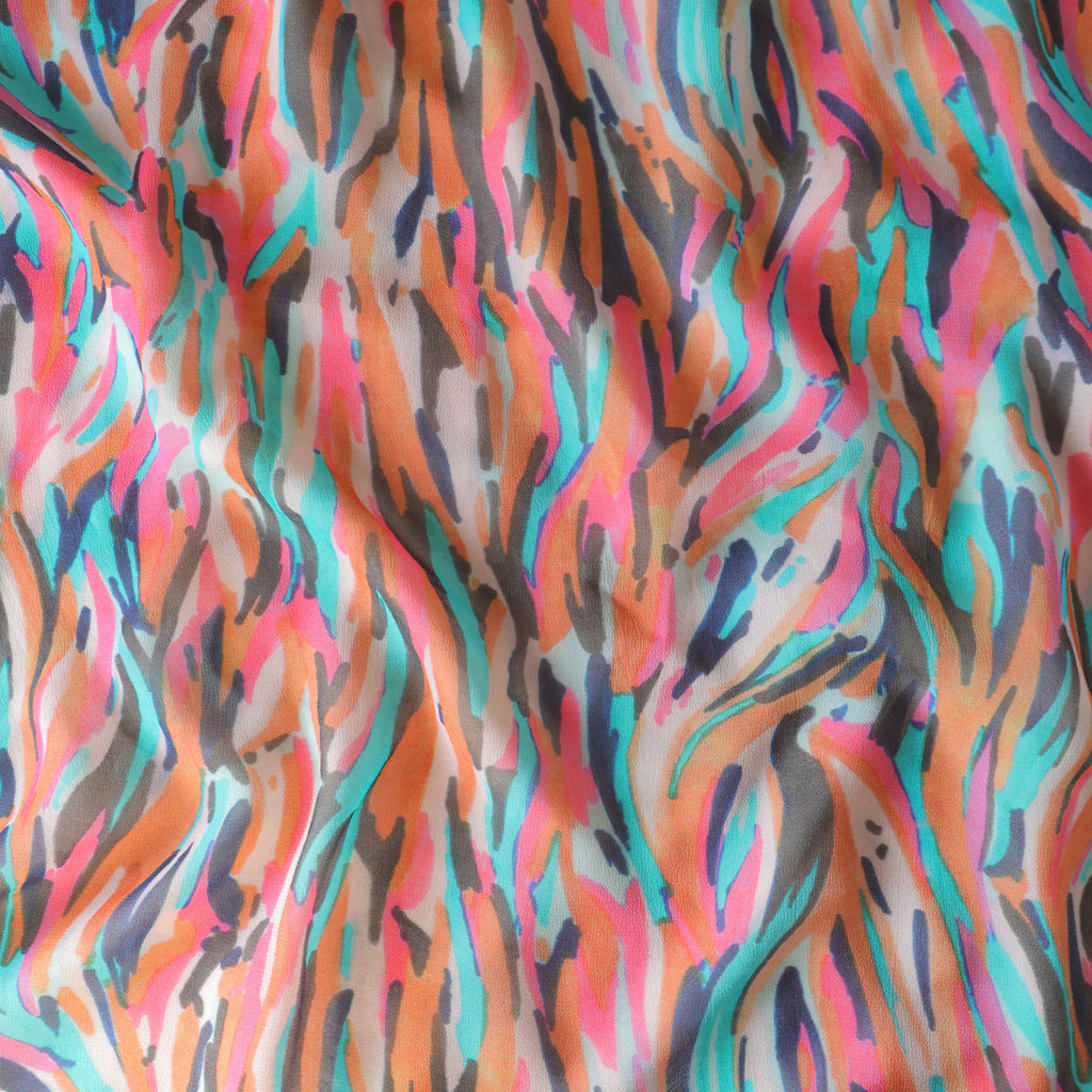 Pure Georgette Abstarct Pattern Printed Fabric