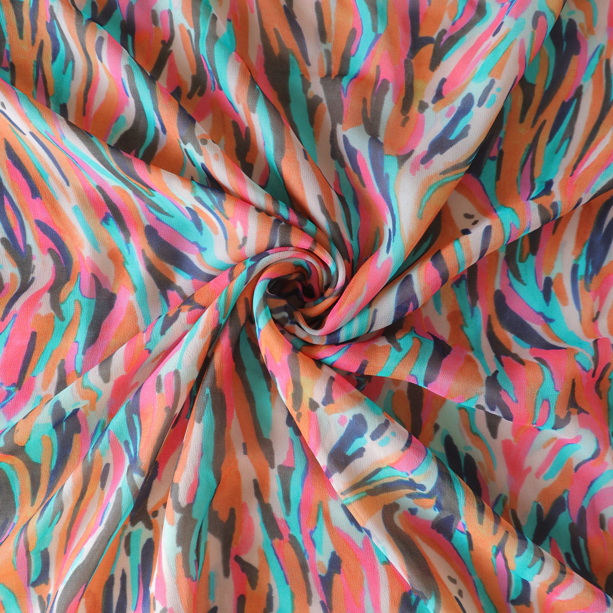 Pure Georgette Abstarct Pattern Printed Fabric