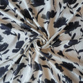 Pure Muslin Silk Black and White Floral Pattern Printed Fabric