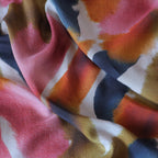 Pure Muslin Silk Abstarct Pattern Printed Fabric