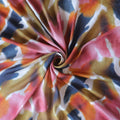 Pure Muslin Silk Abstarct Pattern Printed Fabric