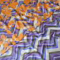 2 Piece Set (2.5mtr+2.5mtr) Pure Muslin Silk Printed Fabric