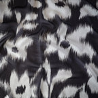 Pure Georgette Monochrome Ikat Mist Pattern Printed Fabric