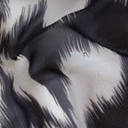 Pure Georgette Monochrome Ikat Mist Pattern Printed Fabric