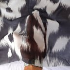 Pure Georgette Monochrome Ikat Mist Pattern Printed Fabric