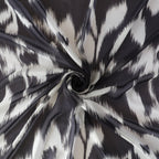 Pure Georgette Monochrome Ikat Mist Pattern Printed Fabric