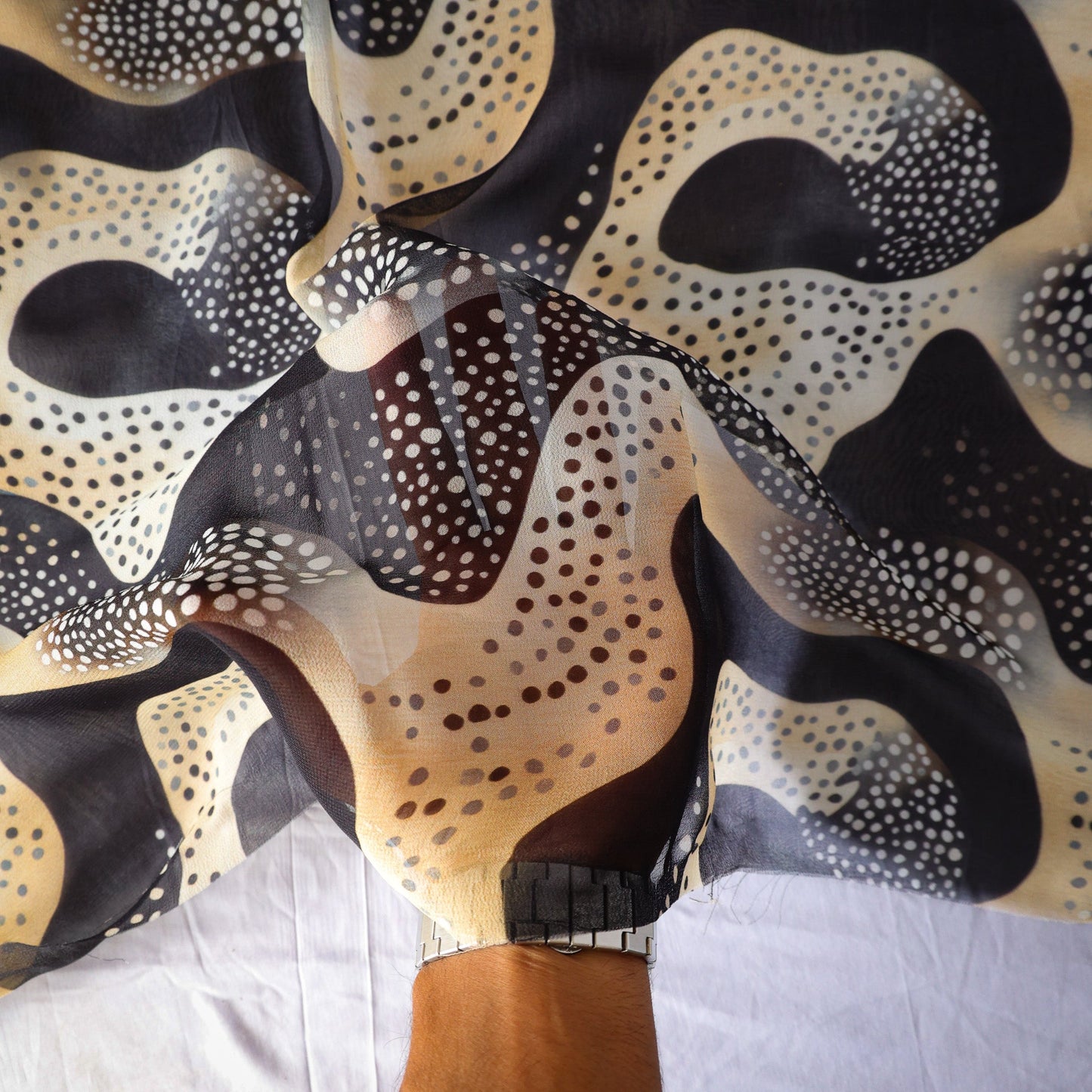 Pure Georgette Abstract Pattern Printed Fabric