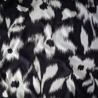 Pure Muslin Silk Monochrome Ikat Mist Pattern Printed Fabric