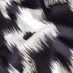 Pure Muslin Silk Monochrome Ikat Mist Pattern Printed Fabric