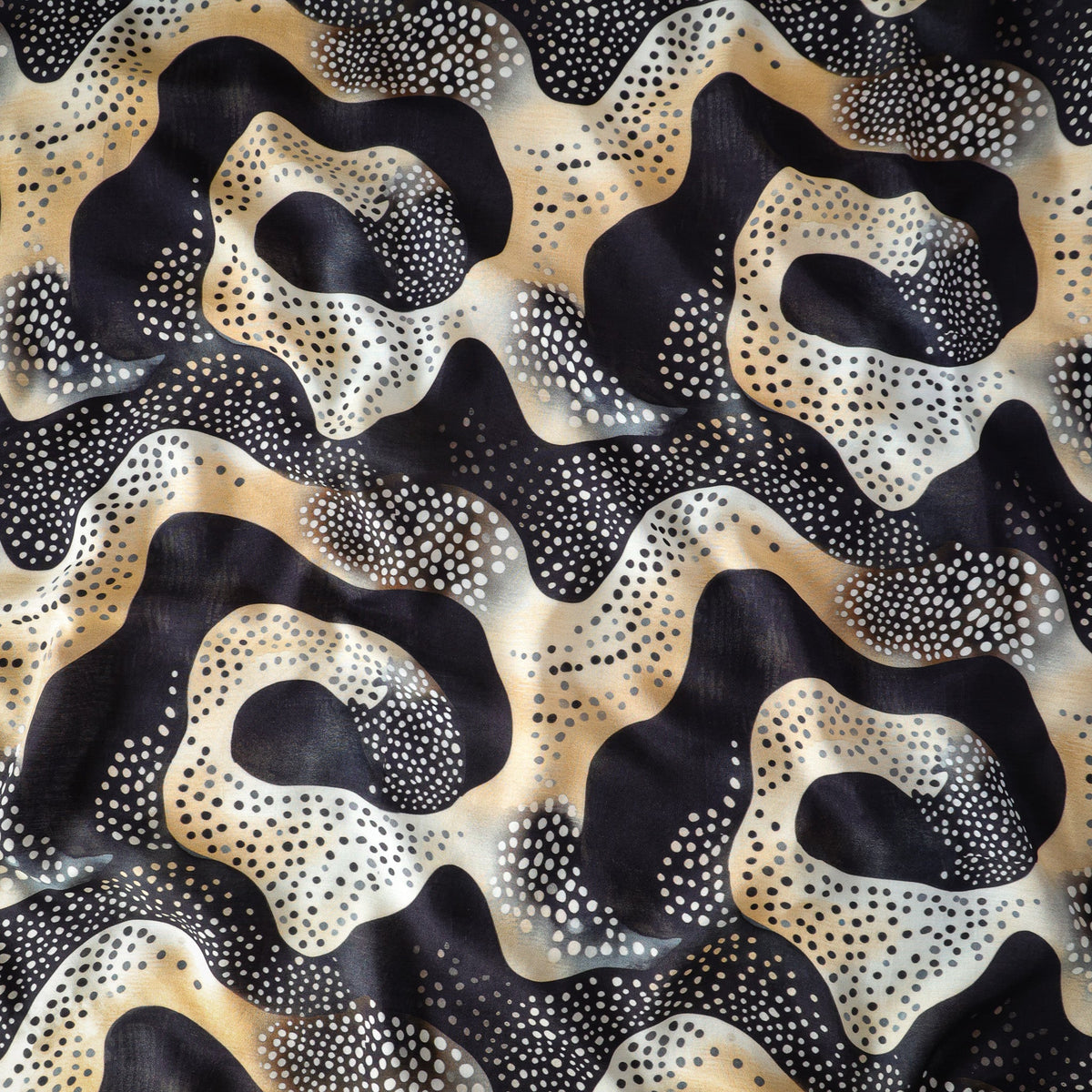 Pure Muslin Silk Abstract Pattern Printed Fabric