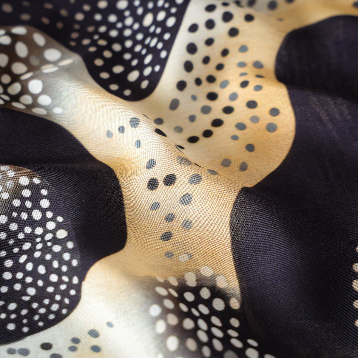 Pure Muslin Silk Abstract Pattern Printed Fabric