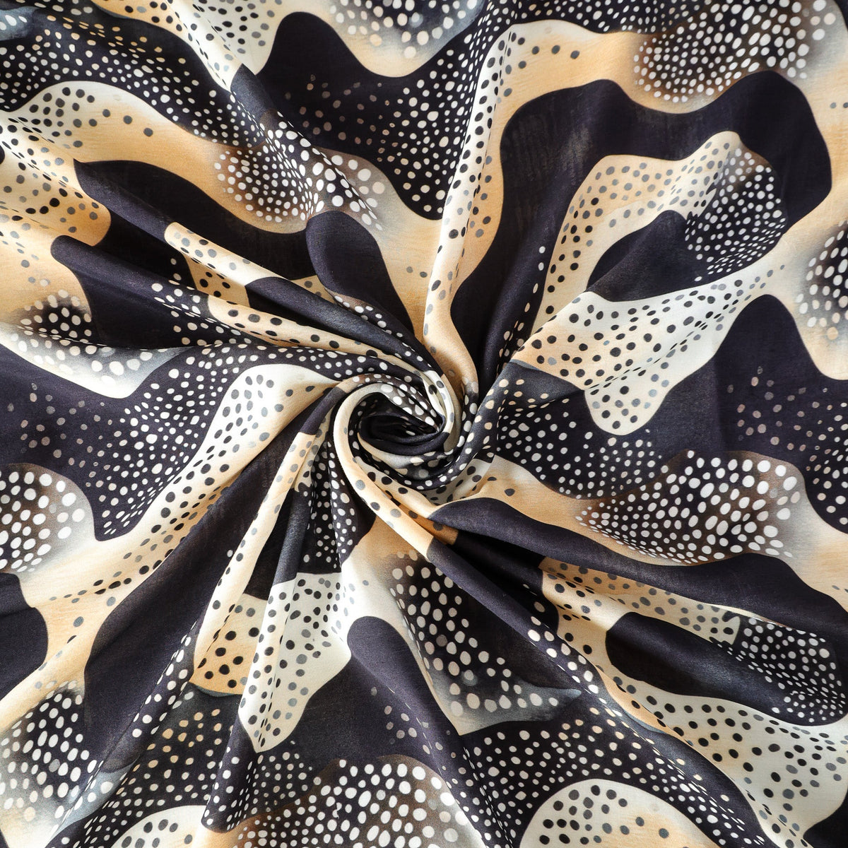 Pure Muslin Silk Abstract Pattern Printed Fabric