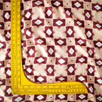 Pure Muslin Silk Beige Rustic Diamond Geometric Pattern Printed Fabric