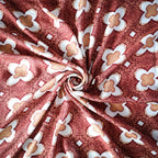 Pure Muslin Silk Mosaic Geometric Pattern Printed Fabric