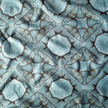 Pure Muslin Silk Ice Blue Geometric Abstract Pattern Printed Fabric