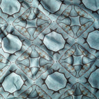 Pure Muslin Silk Ice Blue Geometric Abstract Pattern Printed Fabric