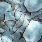 Pure Raw Silk Ice Blue Geometric Abstract Pattern Printed Fabric
