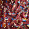 Pure Raw Silk Vintage Paisley Floral Pattern Printed Fabric