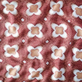 Pure Raw Silk Mosaic Geometric Pattern Printed Fabric