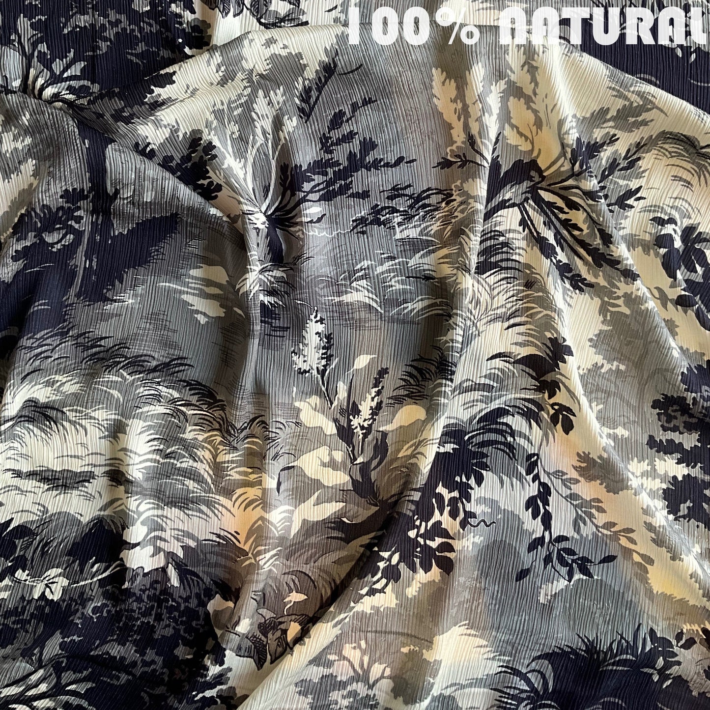 Woodland Whisper print, crush viscose fabric