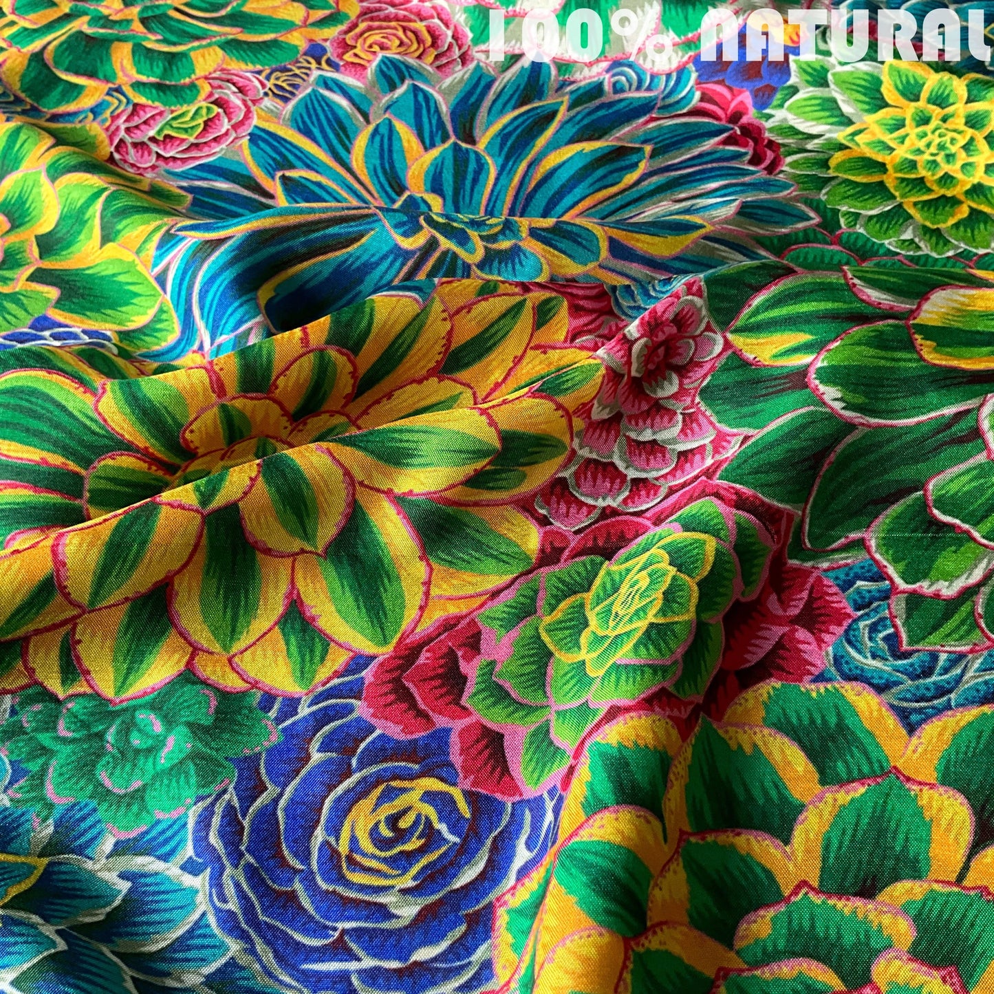 Bright tropical Vivid Jungle Canopy, Viscose Crepe Silk Print