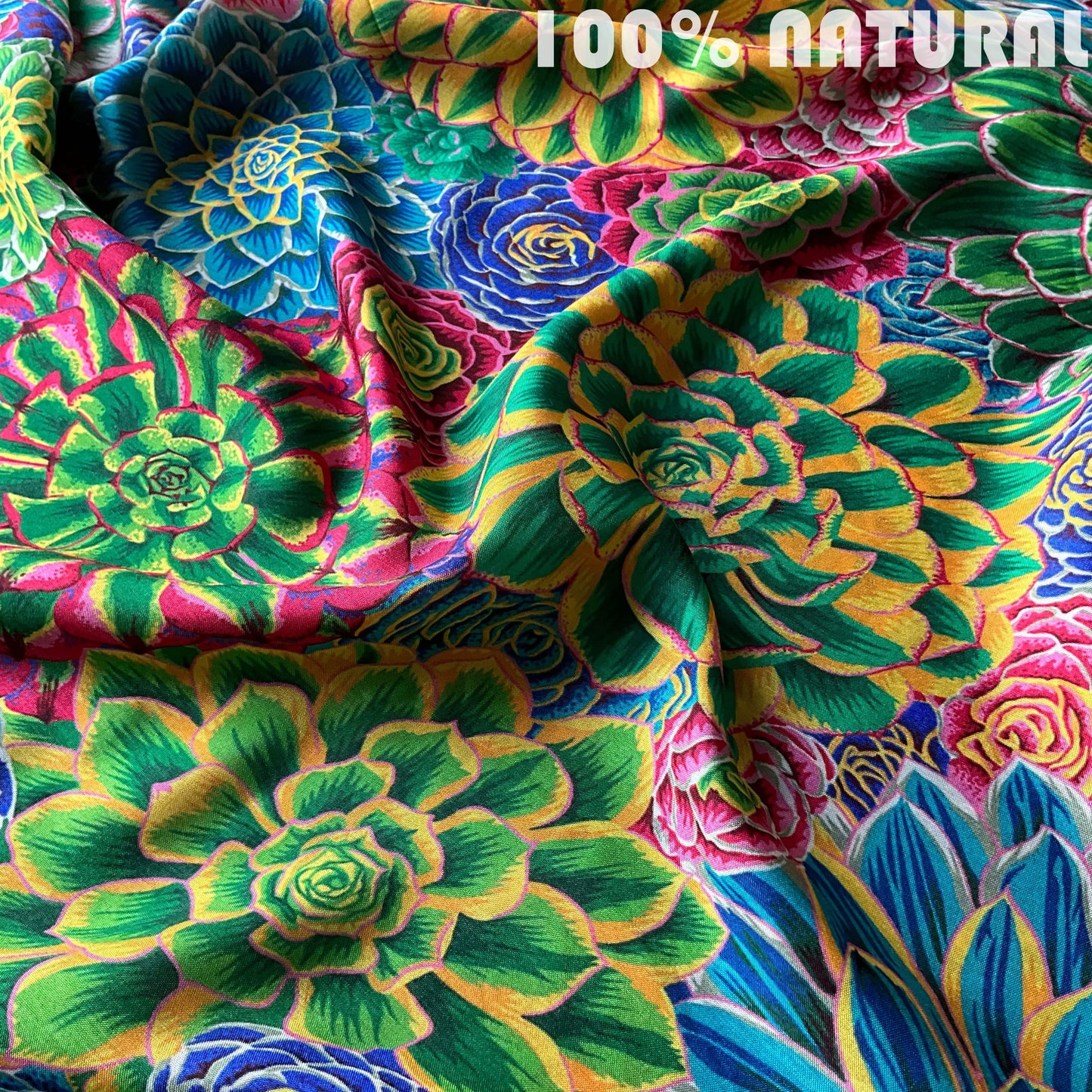 Bright tropical Vivid Jungle Canopy, Viscose Crepe Silk Print